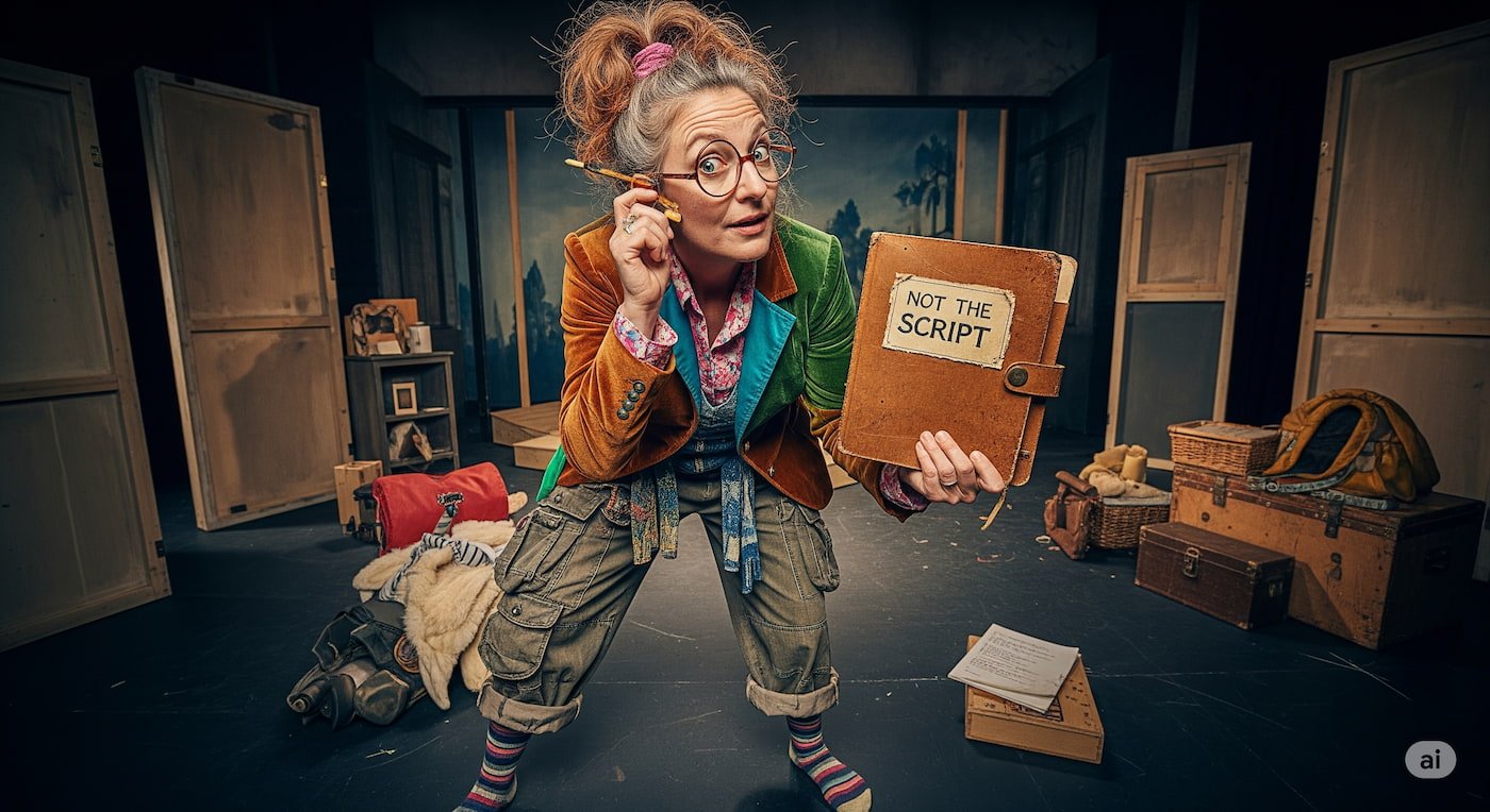 Mona Logg holding a book wioth Not the Script written on it.